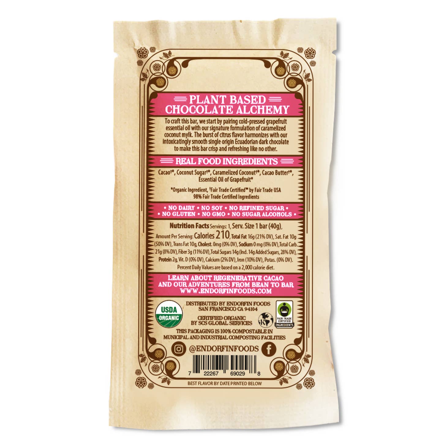 Pamplemousse Dark Chocolate Bar
