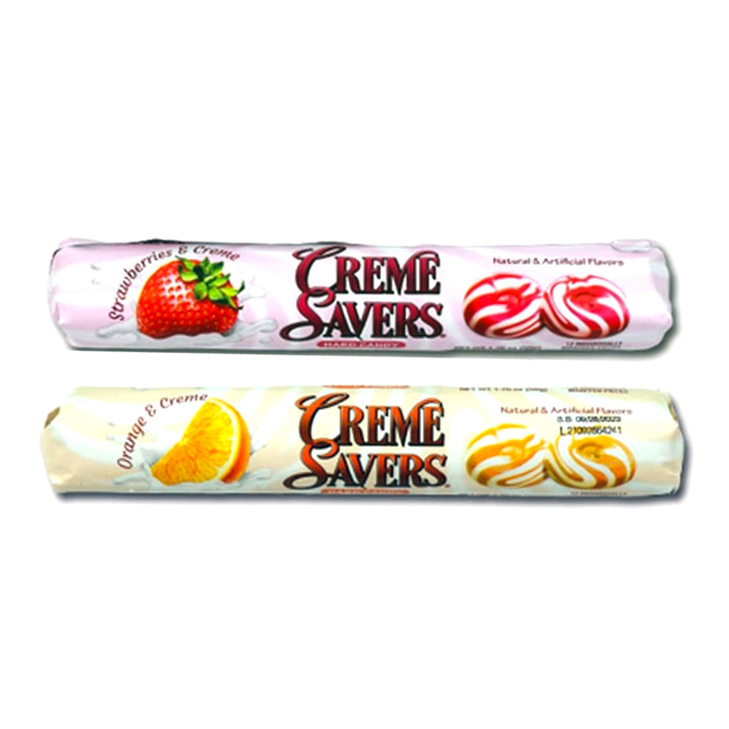 Creme Savers Lot de 2 bonbons durs fraises et crème 85 g
